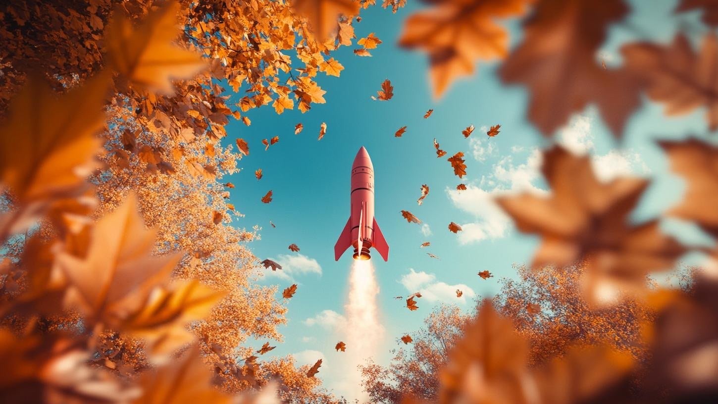© Neos/KI Rakete steigt in den herbstlichen Himmel