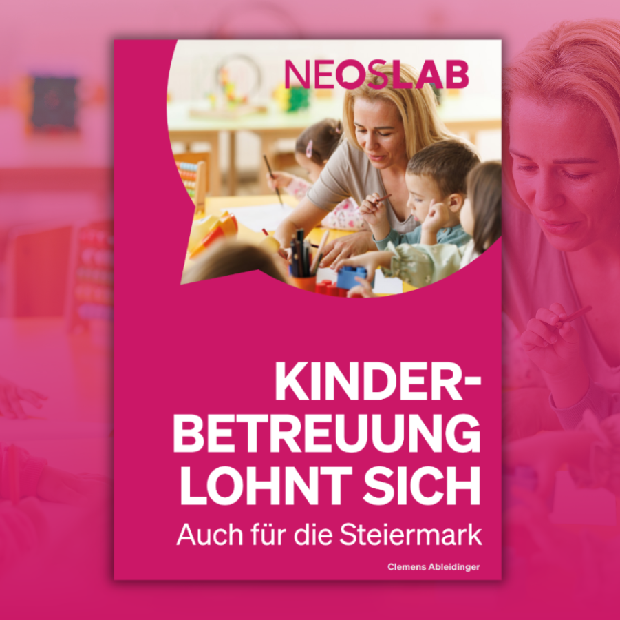 Teaser NEOS Lab Publikation Broschüre Kinderbetreuung Steiermark-901x900