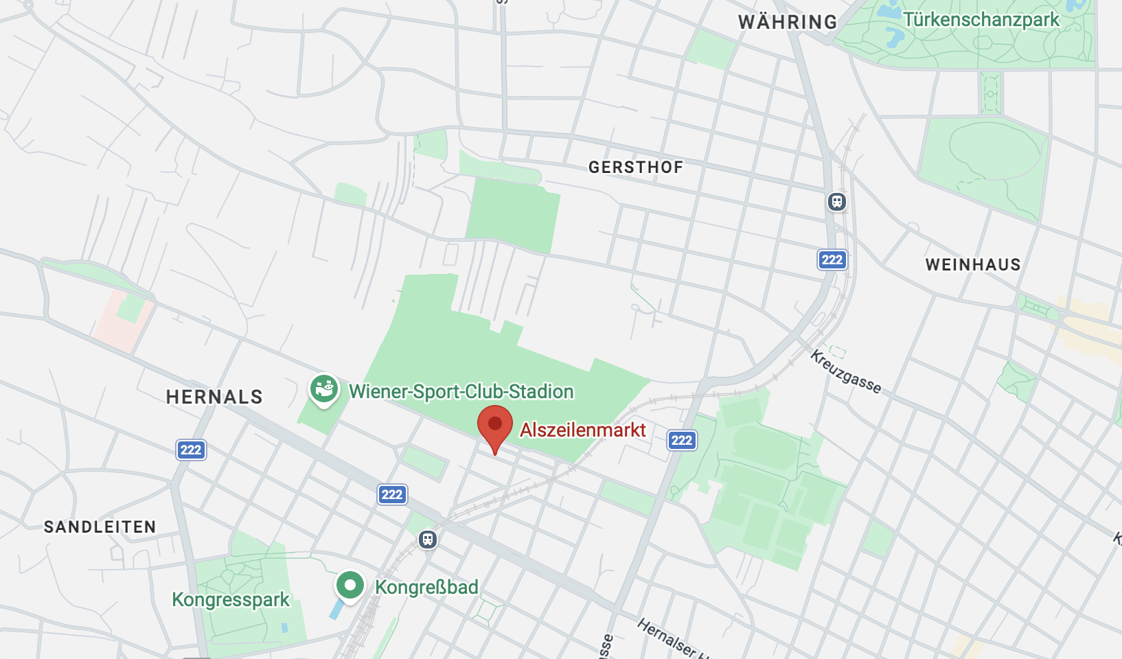 Google Maps Karten Ausschnitt mit Standort des Hannovermarkts.