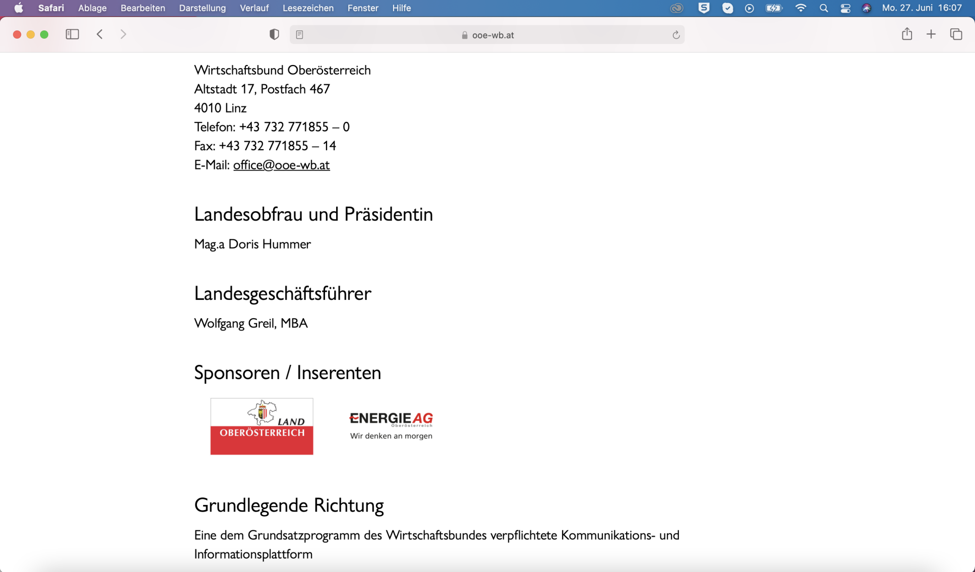 Impressum OÖ Wirtschaftsbund 27062022