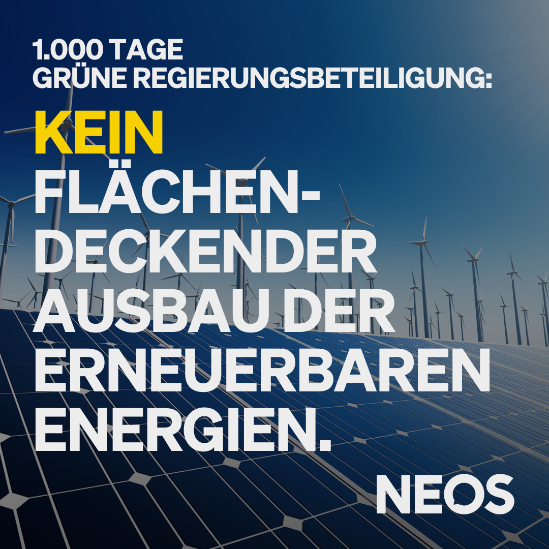 1.000 Tage regiert. Kein flächendeckender Ausbau der erneuerbaren Energien.