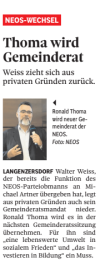 Thoma wird Gemeinderat