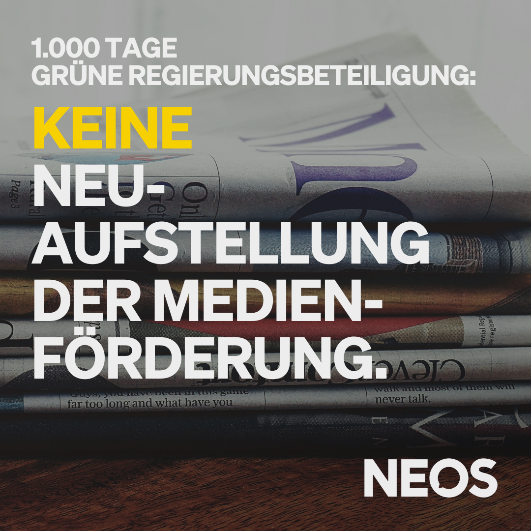 1.000 Tage regiert. Keine Neuaufstellung der Medienförderung.