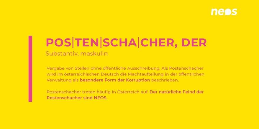 NEOS gegen Postenschacher