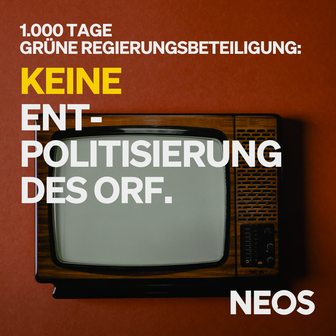 1.000 Tage regiert. Keine Entpolitisierung des ORF.