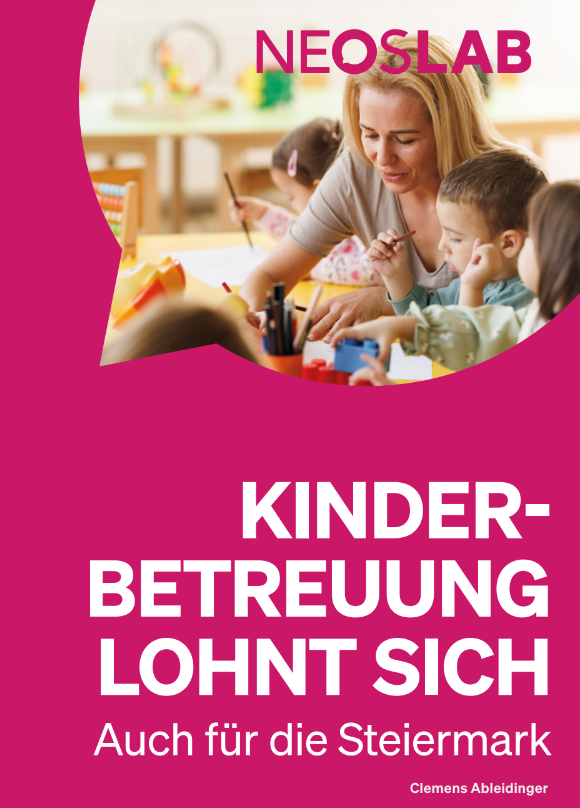 Cover Broschüre Publikation Broschüre Kinderbetreuung Steiermark