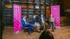 Podium in einer Bibliothek: Lukas Sustala, Irmgard Griss, Christoph Wiederkehr, Friedhelm Frischenschlager