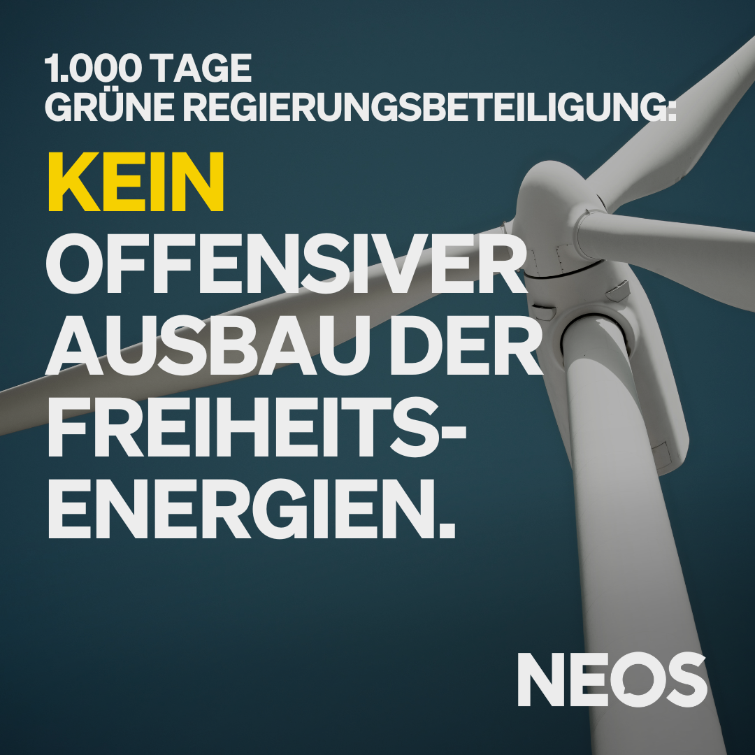 1.000 Tage regiert. Kein offensiver Ausbau der Freiheitsenergien.